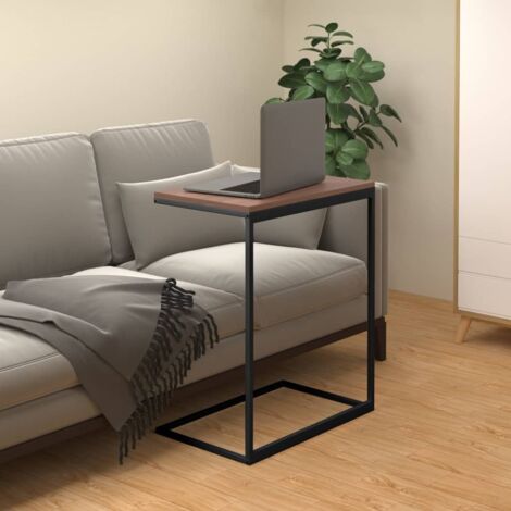 Mesa auxiliar de madera contrachapada negro 55x35x66 cm vidaXL