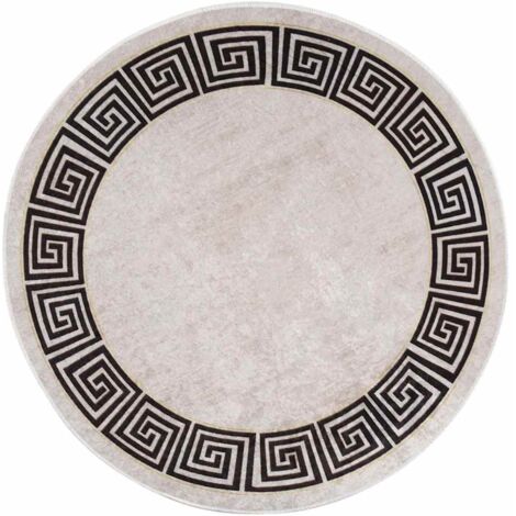 Alfombra lavable antideslizante beige claro φ120 cm vidaXL