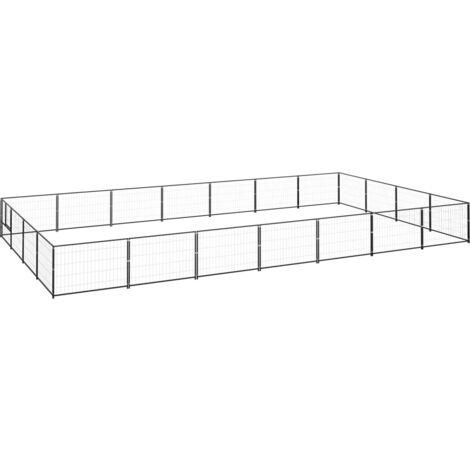 Perrera acero 28 m² negra vidaXL