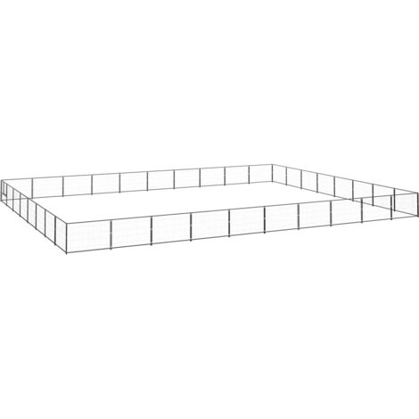 Perrera acero 80 m² negra vidaXL