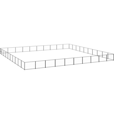 Perrera acero 100 m² negra vidaXL