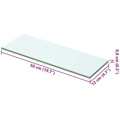 Panel de estante vidrio claro 50x12 cm vidaXL