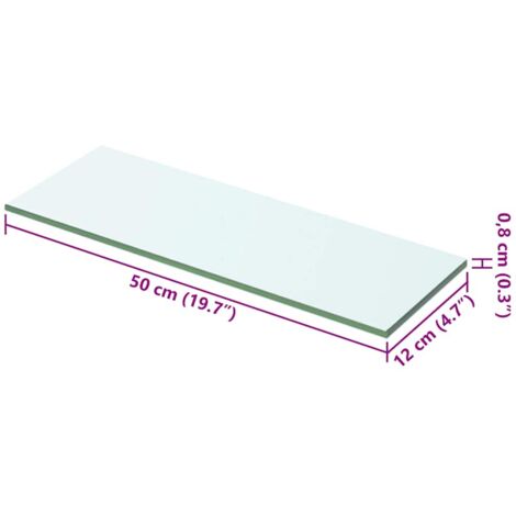 Panel de estante vidrio claro 50x12 cm vidaXL