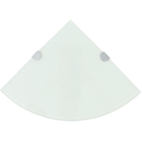 Estante de esquina con soportes cromados vidrio blanco 25x25 cm vidaXL