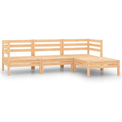 Juego de muebles de jardín 4 piezas madera maciza de pino vidaXL
