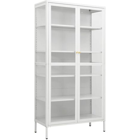 Vitrina de acero y vidrio templado blanca 90x40x180 cm vidaXL