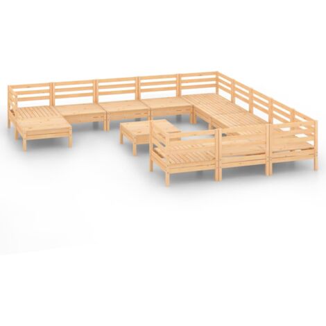 Juego de muebles de jardín 13 piezas madera maciza de pino vidaXL (1/5)
