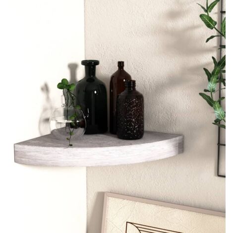 Estante de esquina de pared MDF gris hormigón 25x25x3,8 cm vidaXL