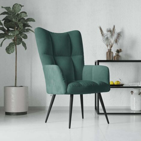 Sillón de relax de terciopelo verde oscuro vidaXL