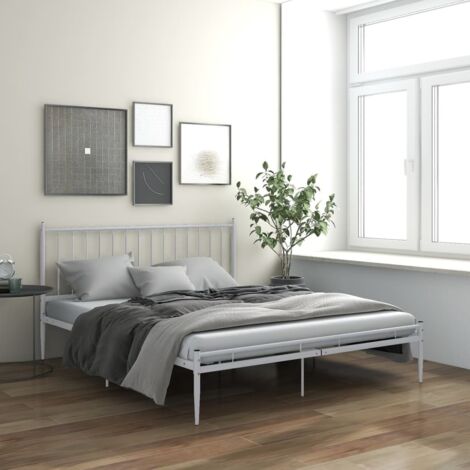 Estructura de cama sin colchón metal blanco 180x200 cm vidaXL (1/5)