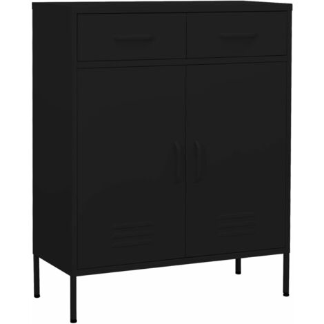 Armario de almacenamiento acero negro 80x35x101,5 cm vidaXL