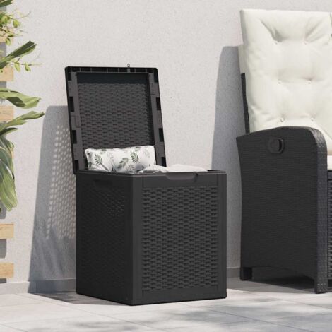 Caja de almacenaje para jardín 90L PP negra ratán vidaXL