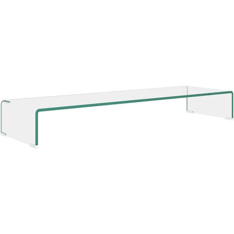 Soporte para TV/Elevador monitor cristal claro 100x30x13 cm vidaXL
