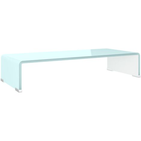 Mueble TV/Elevador de monitor cristal verde 60x25x11 cm vidaXL