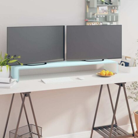 Mueble TV/Elevador de monitor cristal verde 110x30x13 cm vidaXL