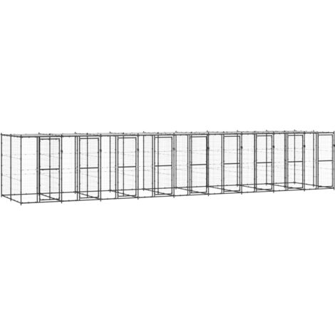 Perrera de exterior de acero con techo 21,78 m² vidaXL