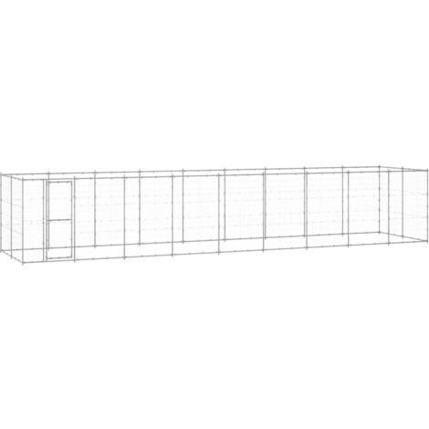 Perrera de exterior de acero galvanizado 21,78 m² vidaXL