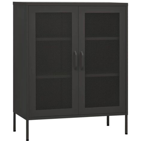 Gabinete de almacenamiento de acero de antracita 80x35x101.5 cm - 284882