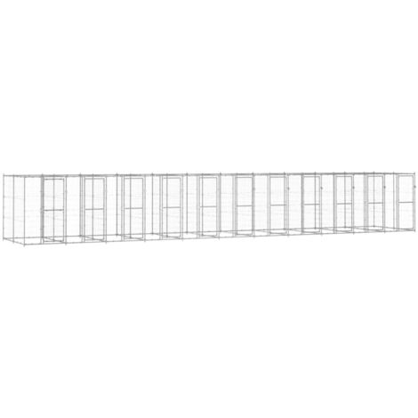 Perrera de exterior de acero galvanizado 26,62 m² vidaXL (1/5)