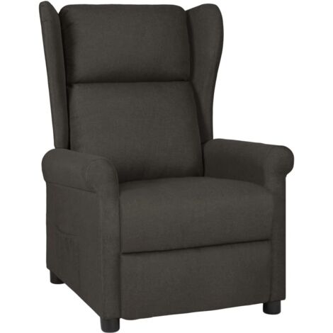 Sillón reclinable de tela gris taupe vidaXL
