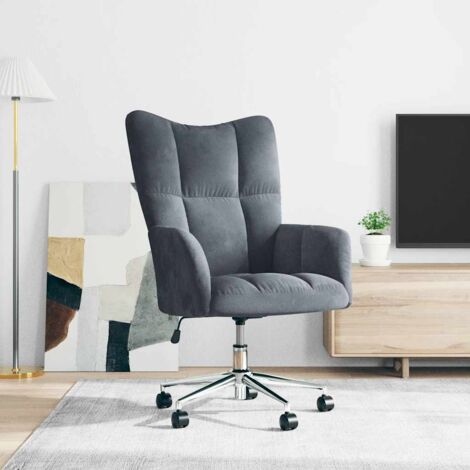 Sillón de relax de terciopelo gris oscuro vidaXL (1/5)