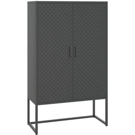 Aparador de acero antracita 80x35x135 cm vidaXL (1/5)