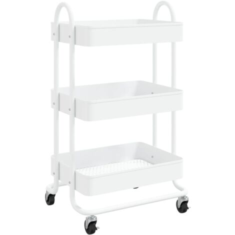 Carrito de cocina 3 niveles acero blanco 43x34x79 cm vidaXL (1/5)