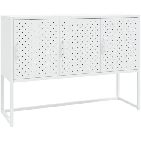 Aparador de acero blanco 105x35x75 cm vidaXL (1/5)
