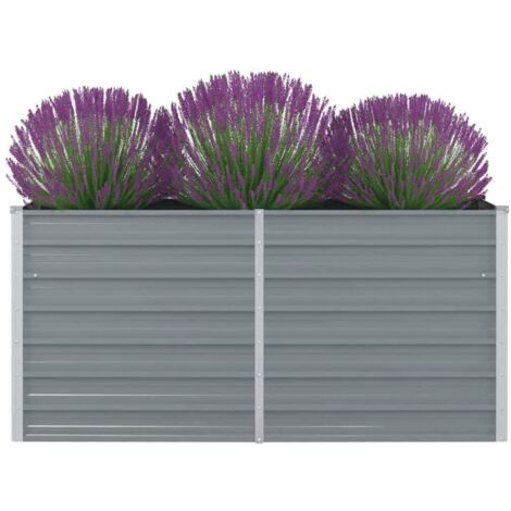 Jardinera elevada 160x80x77 cm acero galvanizado gris vidaXL