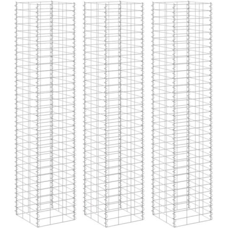 Arriates de gaviones 3 unidades hierro 30x30x200 cm vidaXL