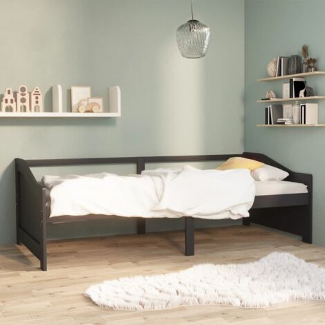 Sofá cama de 3 plazas sin colchón gris oscuro 90x200 cm vidaXL (1/5)