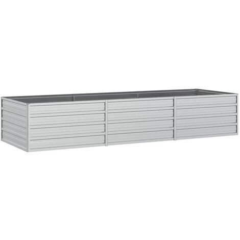 Arriate de acero galvanizado plateado 240x80x45 cm vidaXL