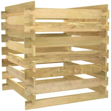Compostador de listones madera pino impregnada 90x90x90 cm vidaXL