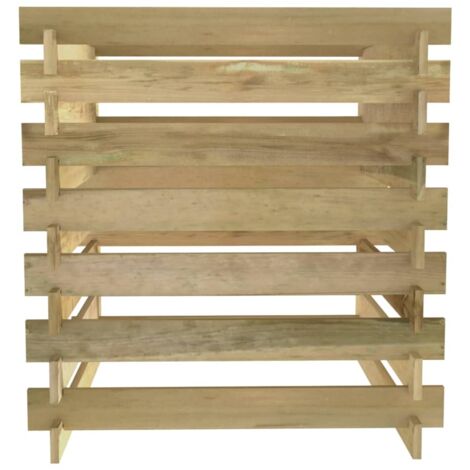 Compostador de listones madera pino impregnada 90x90x90 cm vidaXL