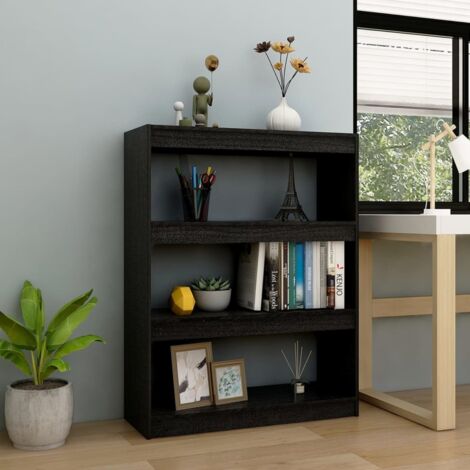 Estantería divisor de espacios madera pino negro 100x30x103 cm vidaXL
