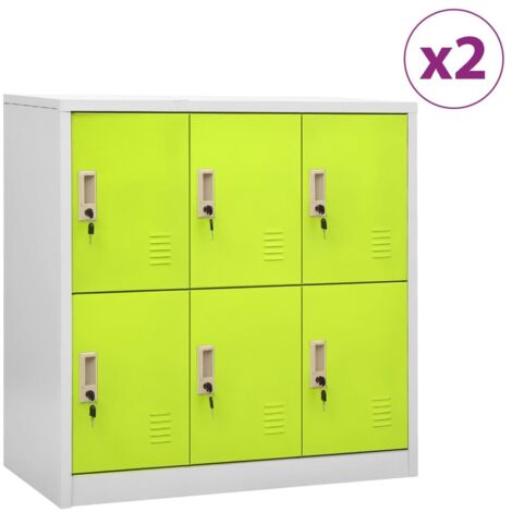 Armarios taquilla 2 uds de acero gris y verde 90x45x92,5 cm vidaXL
