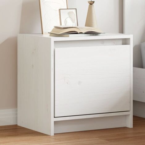 Mesita de noche madera maciza de mango blanco 40x30,5x40 cm vidaXL