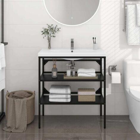 Estructura de lavabo de hierro negro 79x38x83 cm vidaXL