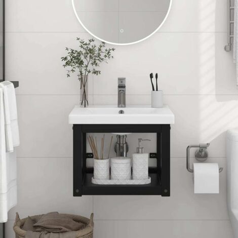 Estructura de lavabo suspendido hierro negro 40x38x31 cm vidaXL