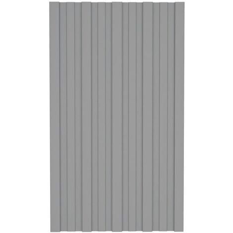 Panel para tejado acero galvanizado gris 12 unidades 80x45 cm vidaXL
