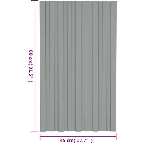 Panel para tejado acero galvanizado gris 12 unidades 80x45 cm vidaXL