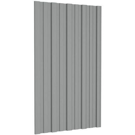 Panel para tejado acero galvanizado gris 12 unidades 80x45 cm vidaXL