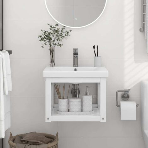 Estructura de lavabo suspendido hierro blanco 40x38x31 cm vidaXL