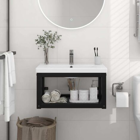Estructura de lavabo suspendido hierro negro 59x38x31 cm vidaXL