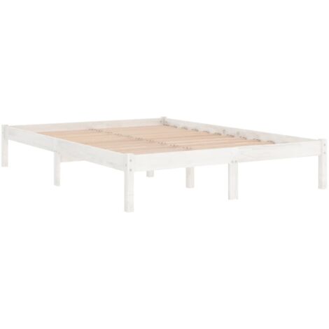 Estructura de cama sin colchón madera maciza blanco 160x200 cm vidaXL