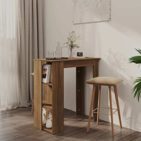 Mesa alta con estante marrón roble 102x50x103,5 cm vidaXL