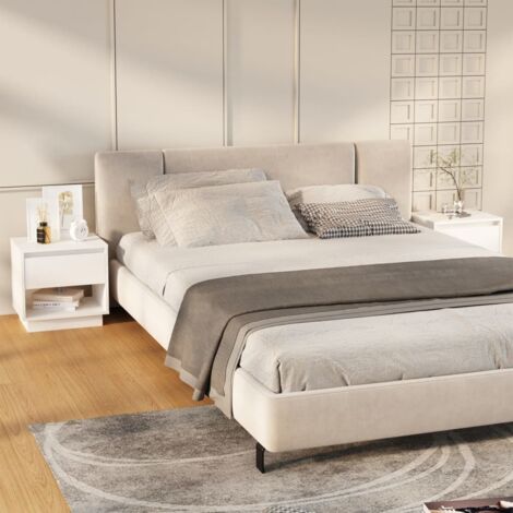Mesitas de noche 2 uds madera contrachapada blanco 45x34x44 cm vidaXL