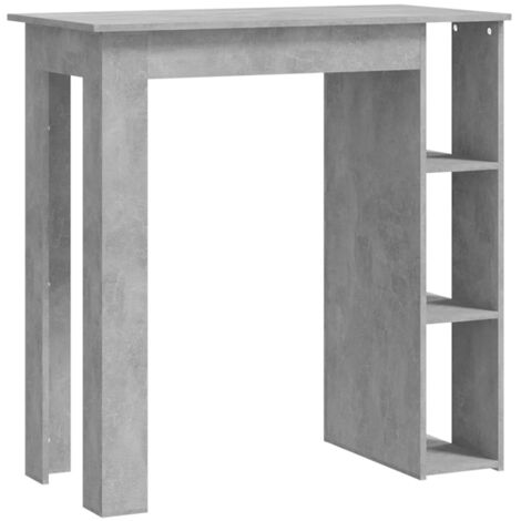 Mesa bar con estante contrachapada gris hormigón 102x50x103,5cm vidaXL