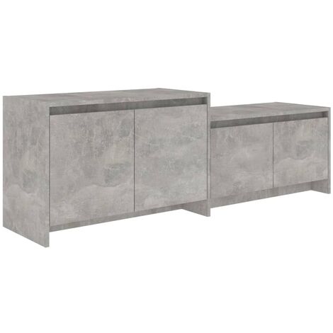 Mueble de TV madera contrachapada gris hormigón 146,5x35x50 cm vidaXL (1/5)