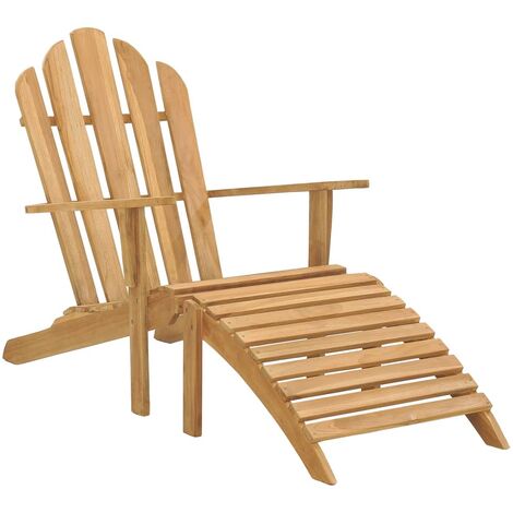 Silla Adirondack con reposapiés de madera maciza de teca vidaXL (1/5)